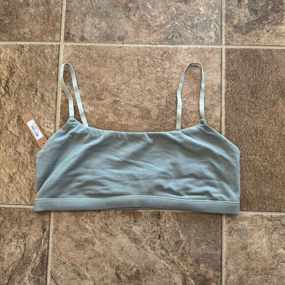 Skims Cotton Jersey Scoop Bralette Mineral Size Large - Picture 3 of 11